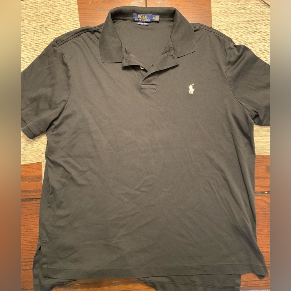 Pre Owned Mens XL Ralph Lauren Black Polo short sleeve shirt